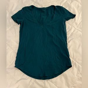 Lulu lemon teal athletic tee shirt